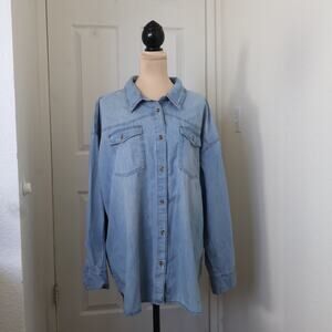 Sofía Jeans Oversized Denim Boyfriend Shirt – XXL (20) – NWT